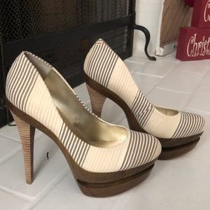 Jessica Simpson wood/leather heels